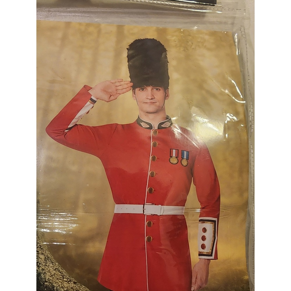 Spirit Halloween British Guard Adult Costume Red Jacket Pants Hat Belt XL - Picture 2 of 7